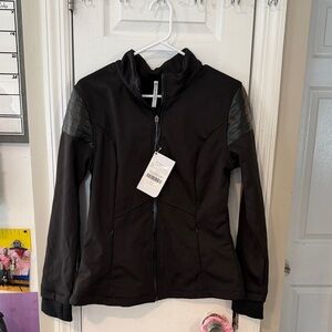 Fabletics Bray Moto Black Jacket with Quilted Accents